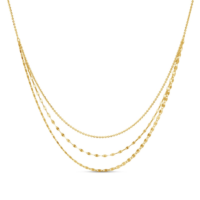 Main Image 1 of Mirror Chain Necklace 10K Yellow Gold 28"