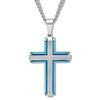 Thumbnail Image 1 of Cross Necklace Diamond Accent Stainless Steel 24"