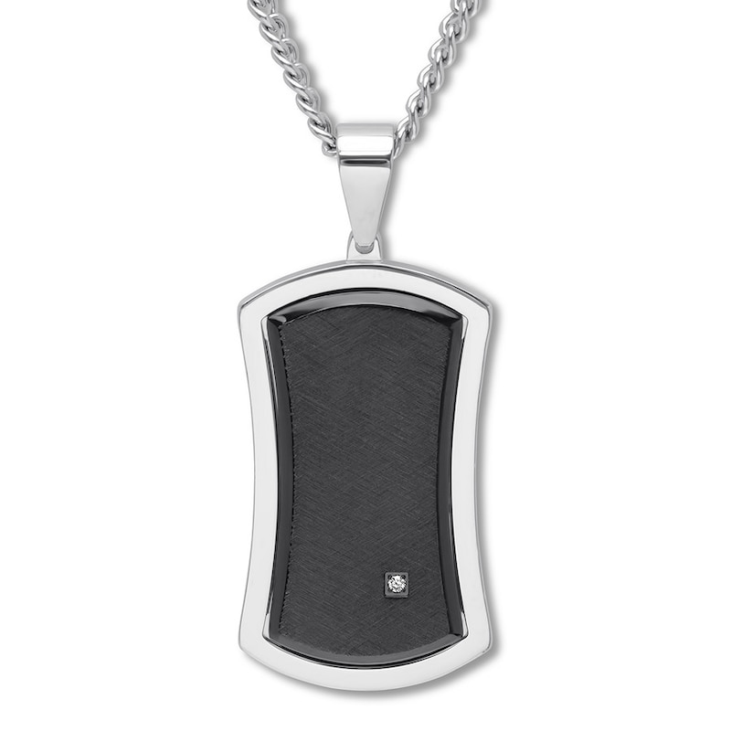 Diamond Engraved Dog Tags - Stainless Steel