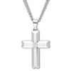 Thumbnail Image 1 of Cross Necklace 1/20 ct tw Diamonds Stainless Steel 24"