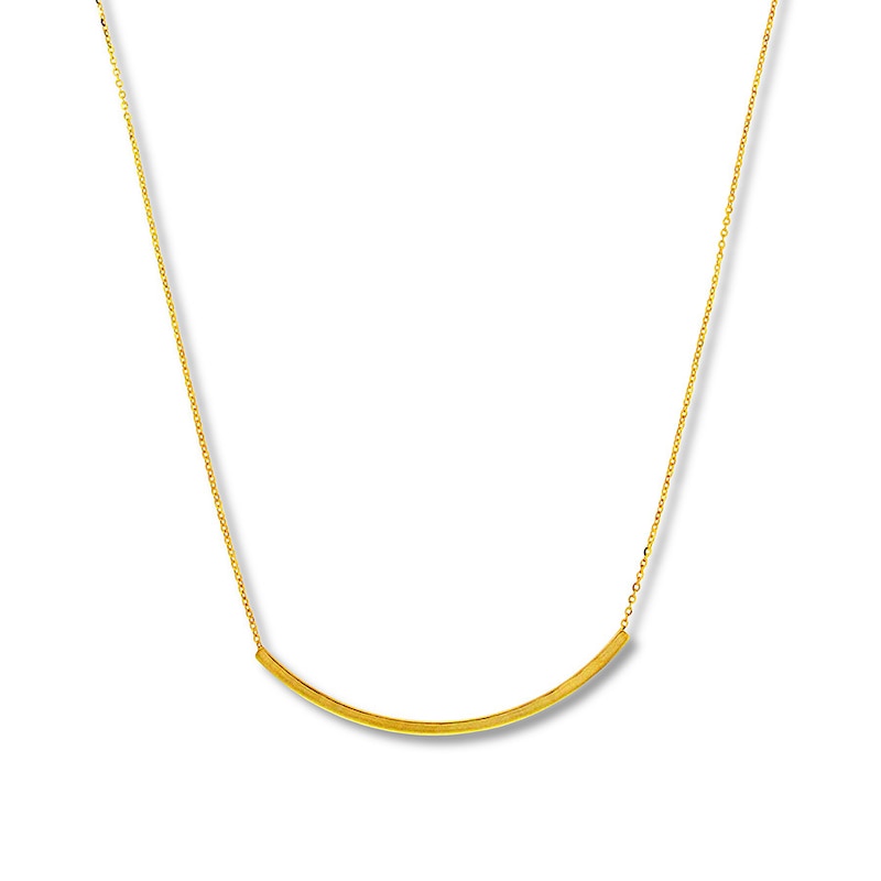 Main Image 1 of Curved Bar Necklace 10K Yellow Gold 18"