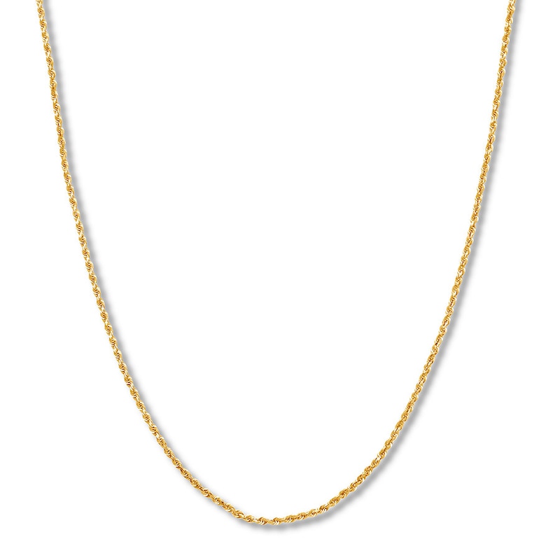 Main Image 1 of Solid Rope Chain Necklace 14K Yellow Gold 20" Length 1.6mm