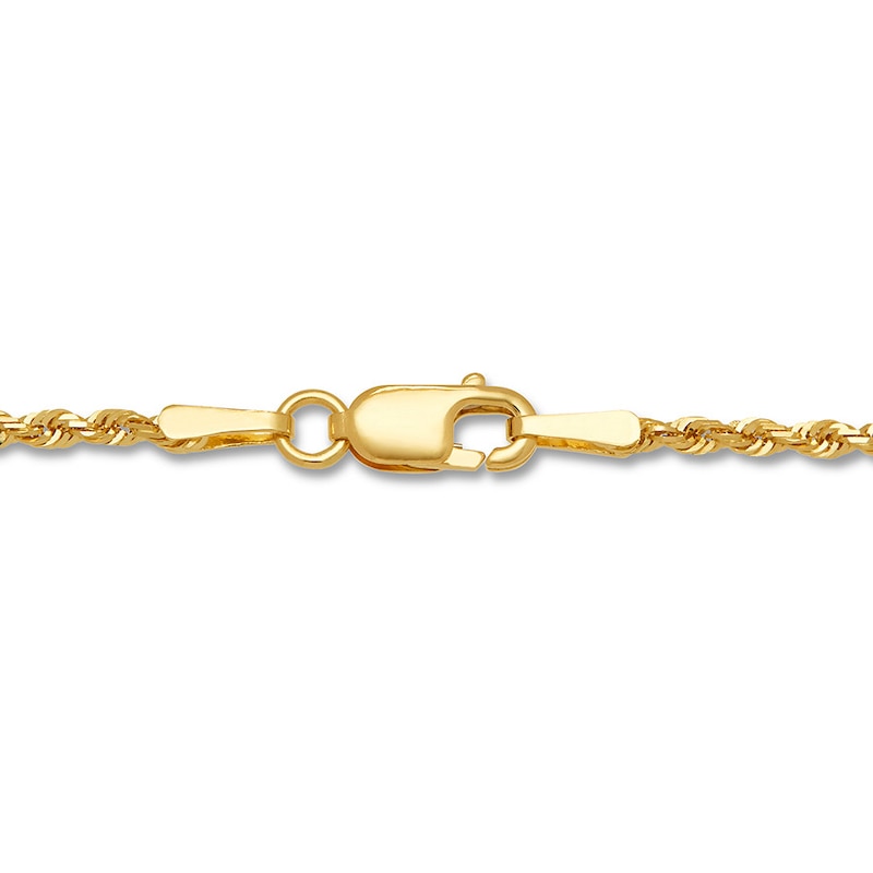 Main Image 2 of Solid Rope Chain Necklace 14K Yellow Gold 20" Length 1.6mm