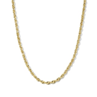Solid Rope Chain 14K Yellow Gold 24" Length 3mm