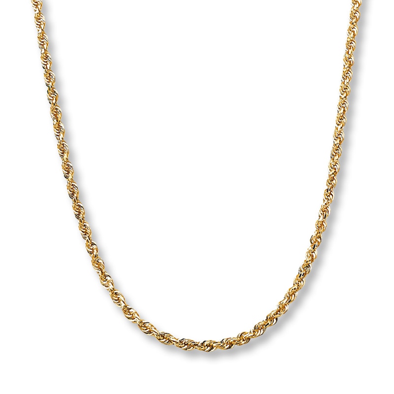 Main Image 1 of Solid Rope Chain 14K Yellow Gold 24" Length 3mm