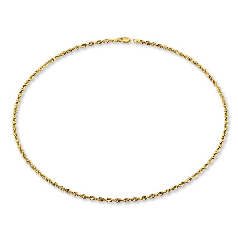 Solid Rope Chain 14K Yellow Gold  24" Length 3mm