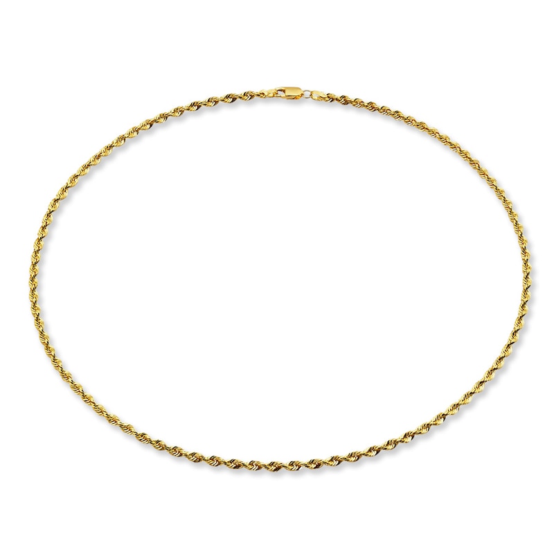 Main Image 2 of Solid Rope Chain 14K Yellow Gold 24" Length 3mm