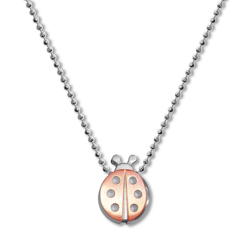 Main Image 1 of Alex Woo Necklace Fusion Ladybug Sterling Silver/18K Gold