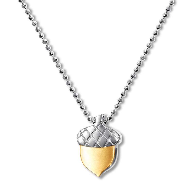 Main Image 1 of Alex Woo Necklace Fusion Acorn Sterling Silver/18K Gold