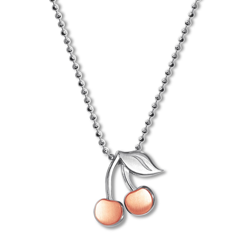 Main Image 1 of Alex Woo Necklace Fusion Cherries Sterling Silver/18K Gold