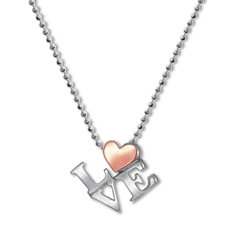 Main Image 1 of Alex Woo Necklace Fusion LOVE Sterling Silver/18K Gold
