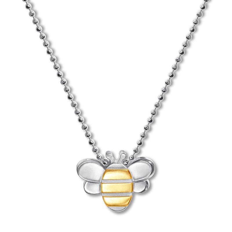 Main Image 1 of Alex Woo Necklace Fusion Bee Sterling Silver/18K Gold