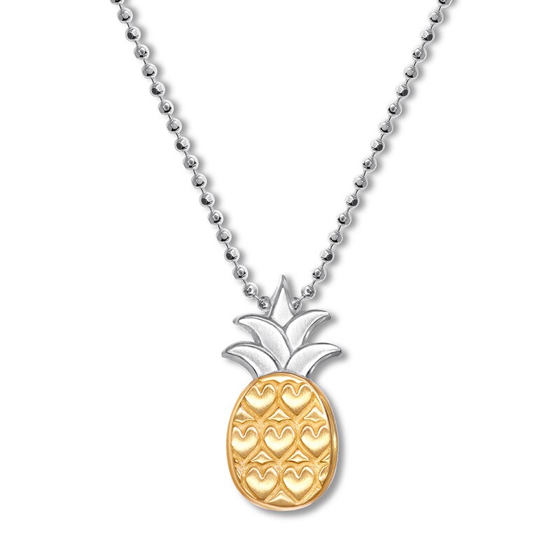 Main Image 1 of Alex Woo Necklace Fusion Pineapple Sterling Silver/18K Gold