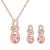 Thumbnail Image 1 of Morganite Necklace Boxed Set Diamond Accents 10K Rose Gold
