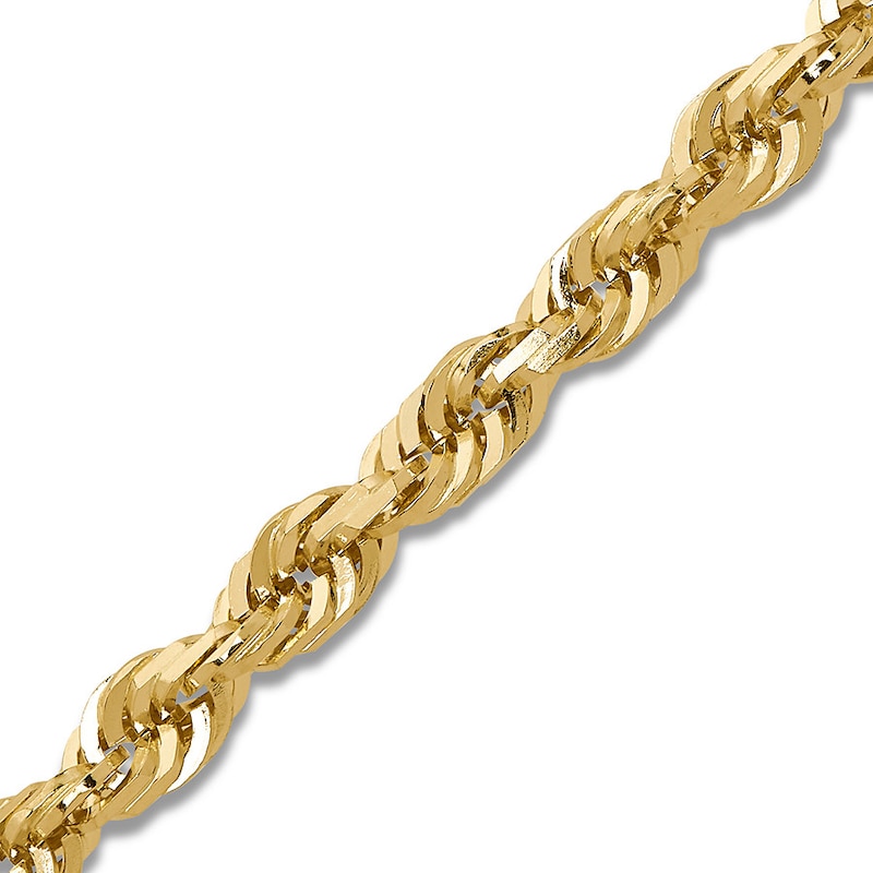 Main Image 2 of Solid Glitter Rope Chain Necklace 10K Yellow Gold 24" Length 4.5mm