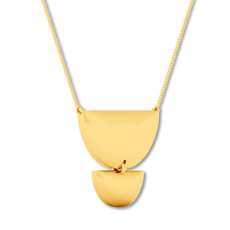 Main Image 1 of Half Circle Necklace 10K Yellow Gold 18"
