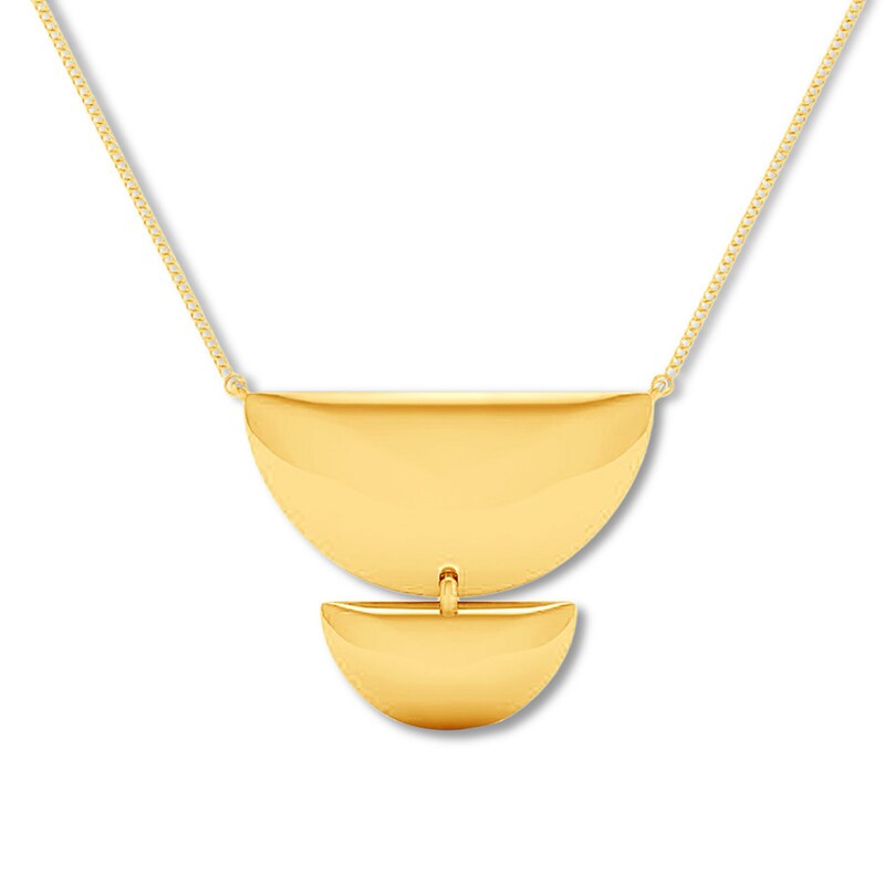 Main Image 3 of Half Circle Necklace 10K Yellow Gold 18"