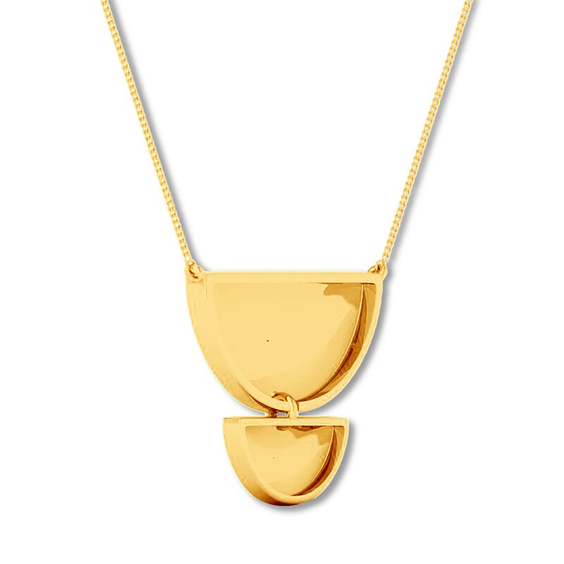 Main Image 4 of Half Circle Necklace 10K Yellow Gold 18"