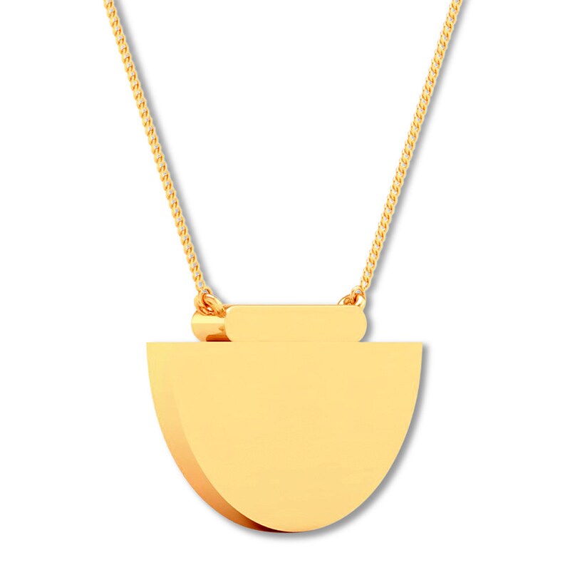 Main Image 2 of Half Circle Bar Necklace 10K Yellow Gold 18"