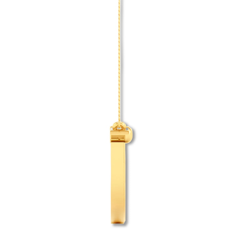 Half Circle Bar Necklace 10K Yellow Gold 18"