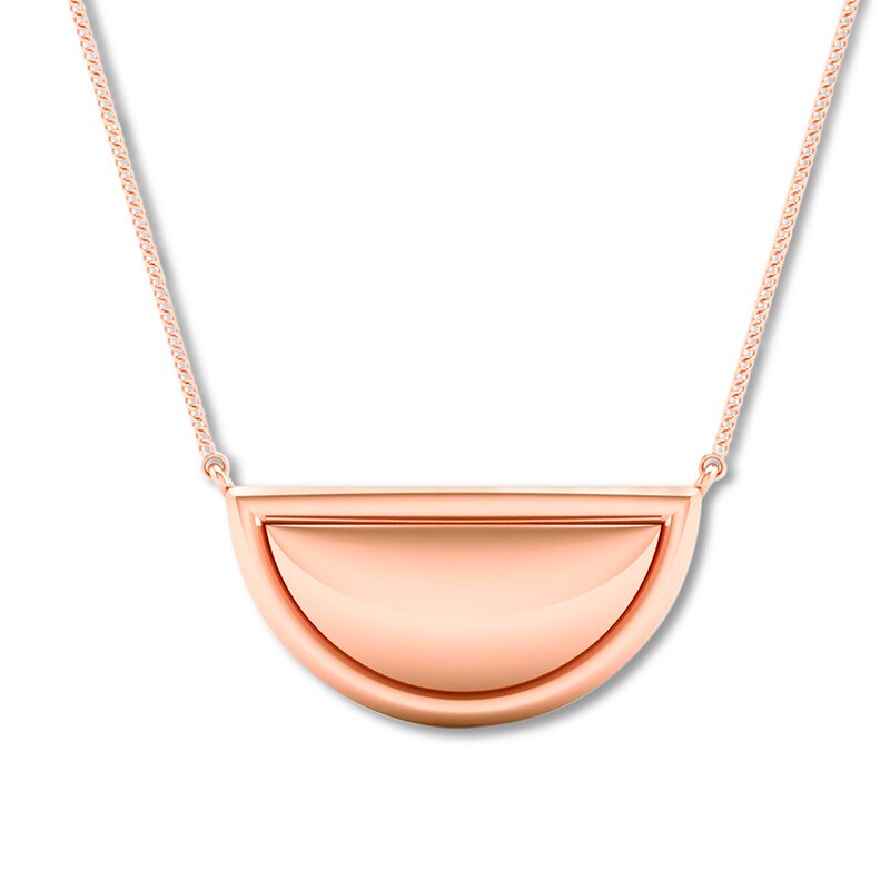 Main Image 1 of Half Circle Necklace 10K Rose Gold 18"