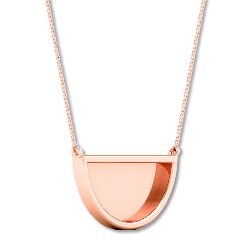 Main Image 2 of Half Circle Necklace 10K Rose Gold 18"