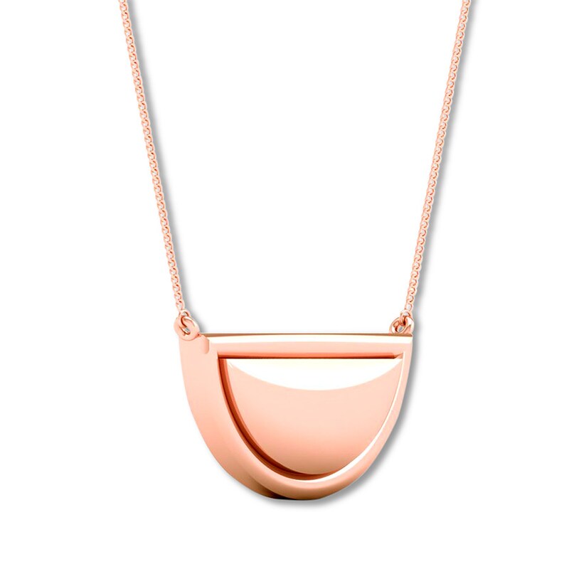 Main Image 3 of Half Circle Necklace 10K Rose Gold 18"