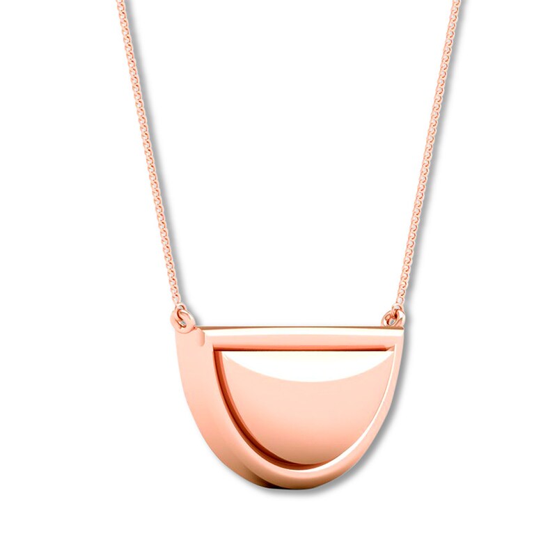 Half Circle Necklace 10K Rose Gold 18"