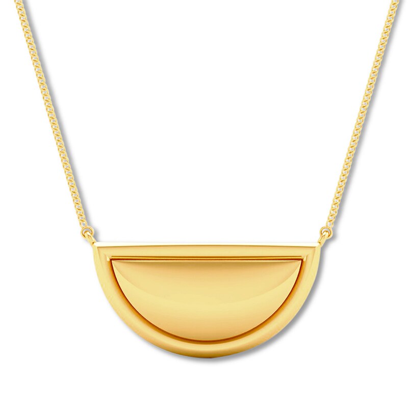 Half Circle Necklace 10K Yellow Gold 18"