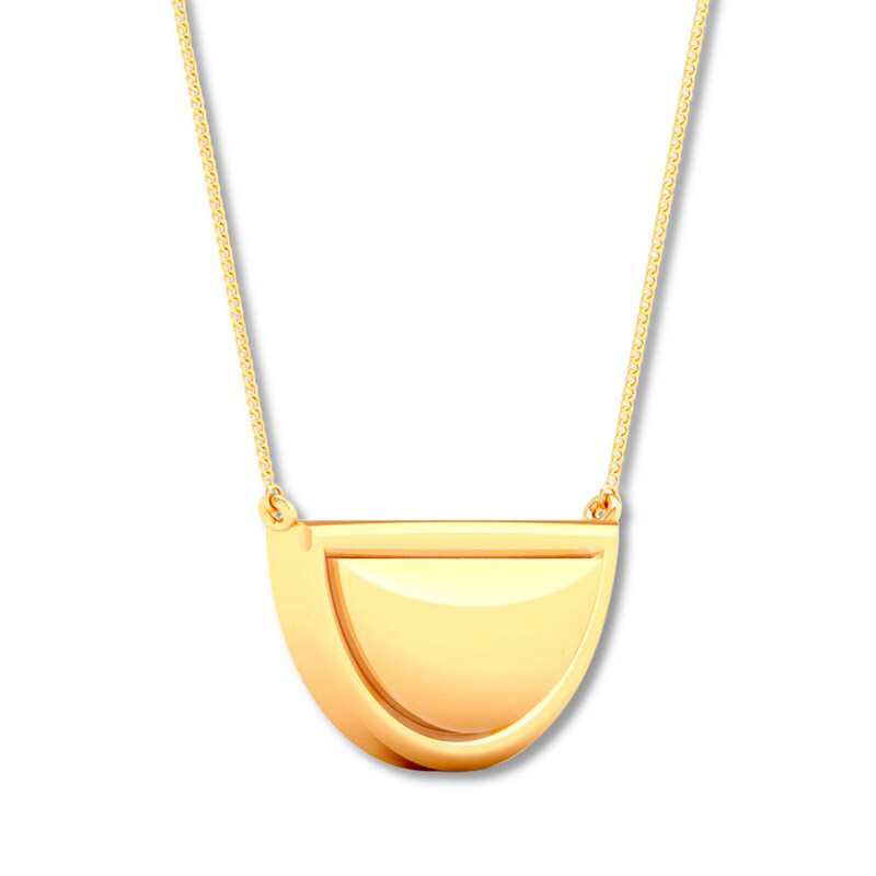 Half Circle Necklace 10K Yellow Gold 18"