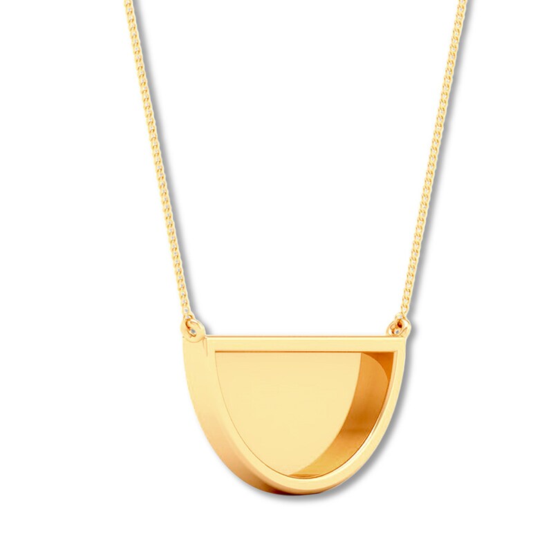 Half Circle Necklace 10K Yellow Gold 18"