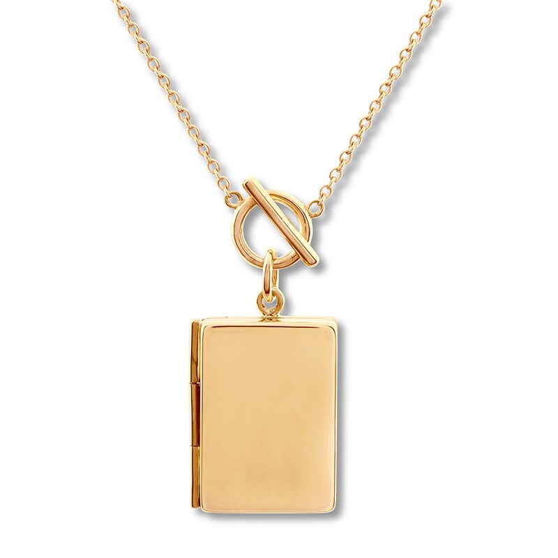 Main Image 1 of Rectangle Locket 10K Yellow Gold 18"