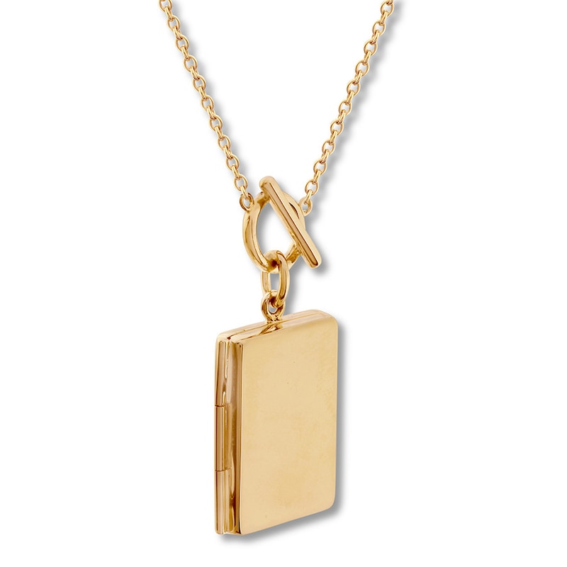 Rectangle Locket 10K Yellow Gold 18"