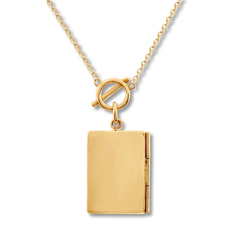 Rectangle Locket 10K Yellow Gold 18"