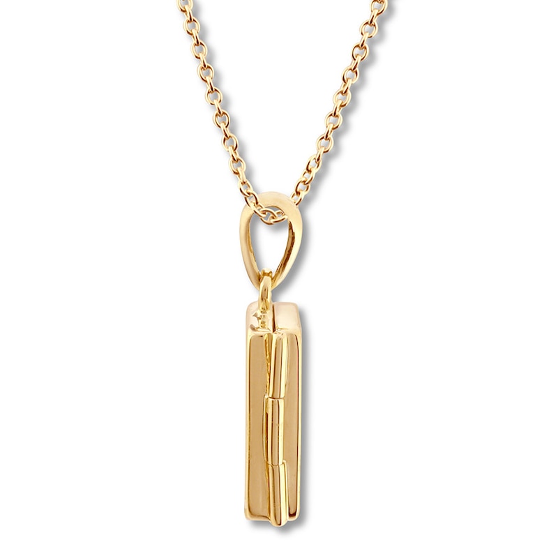 Main Image 2 of Geometric Motifs Locket Necklace 10K Yellow Gold 18"