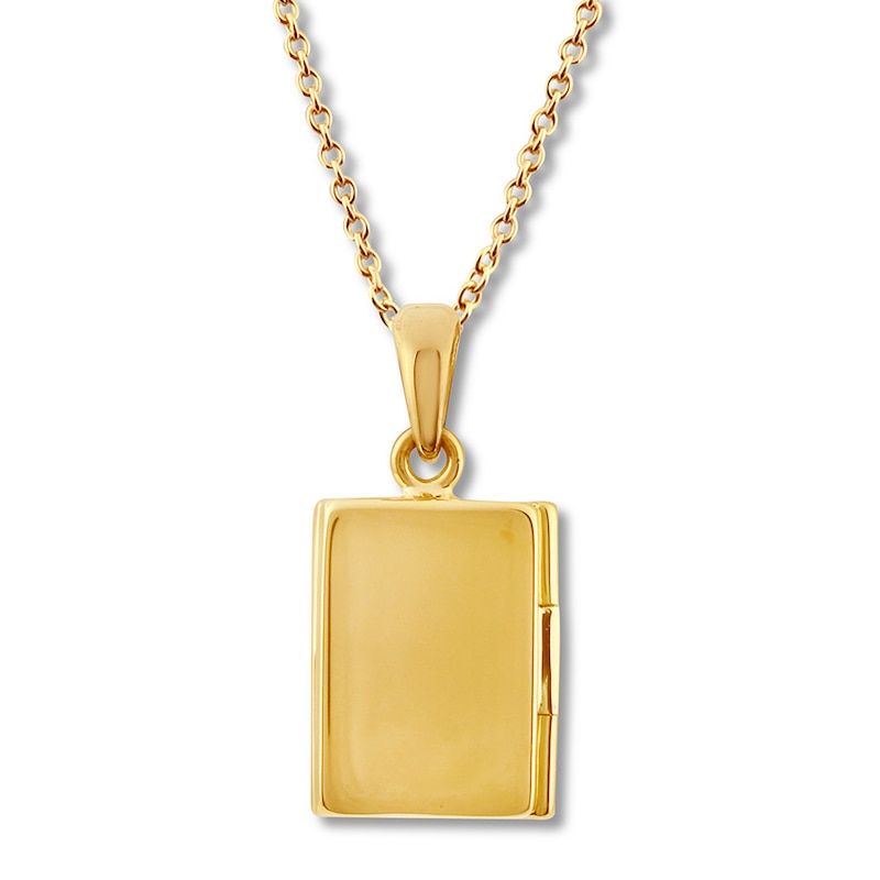Main Image 4 of Geometric Motifs Locket Necklace 10K Yellow Gold 18"