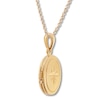 Thumbnail Image 2 of Oval Star Locket Necklace 10K Yellow Gold 18"