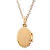 Thumbnail Image 4 of Oval Star Locket Necklace 10K Yellow Gold 18"