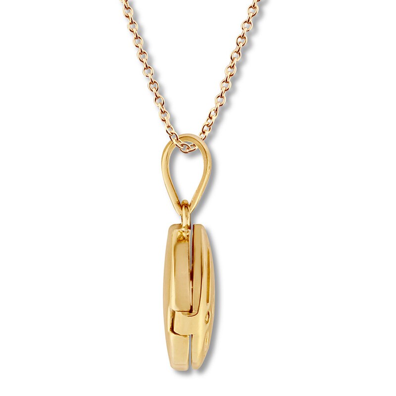 Main Image 2 of Round Flower Locket 10K Yellow Gold 18"