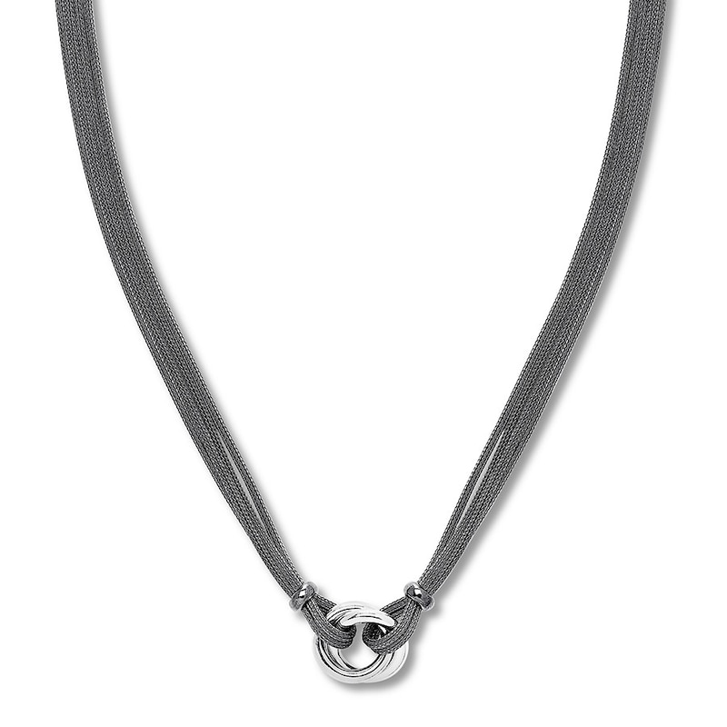 Circle Mesh Necklace Sterling Silver 17.75"