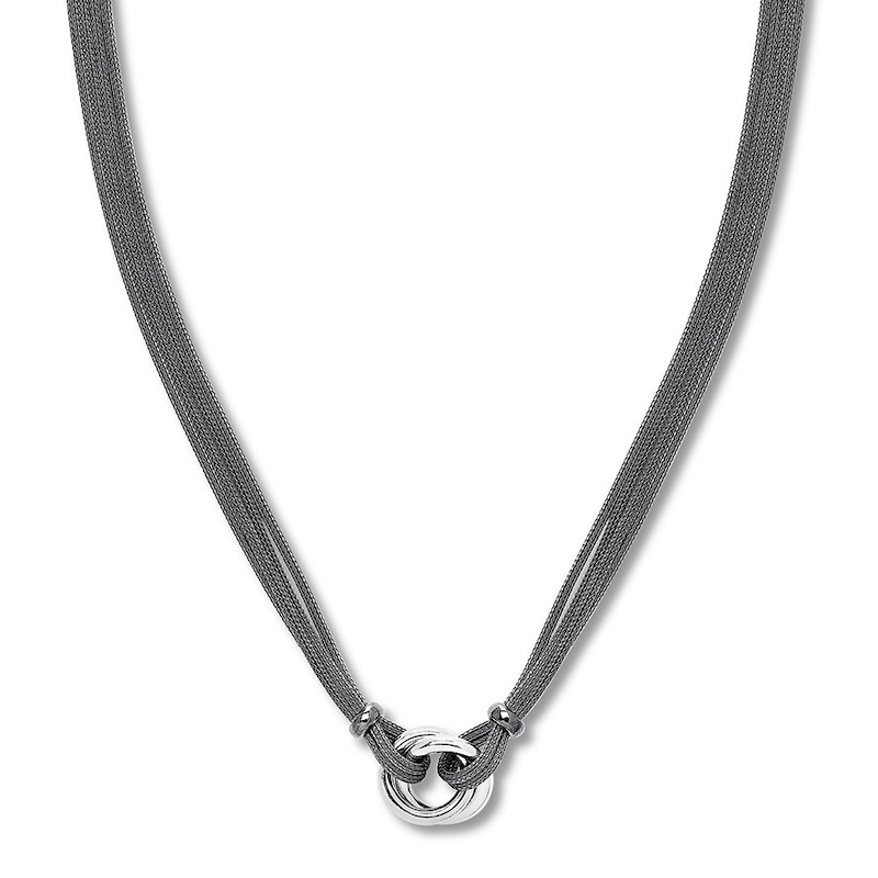 Main Image 1 of Circle Mesh Necklace Sterling Silver 17.75"