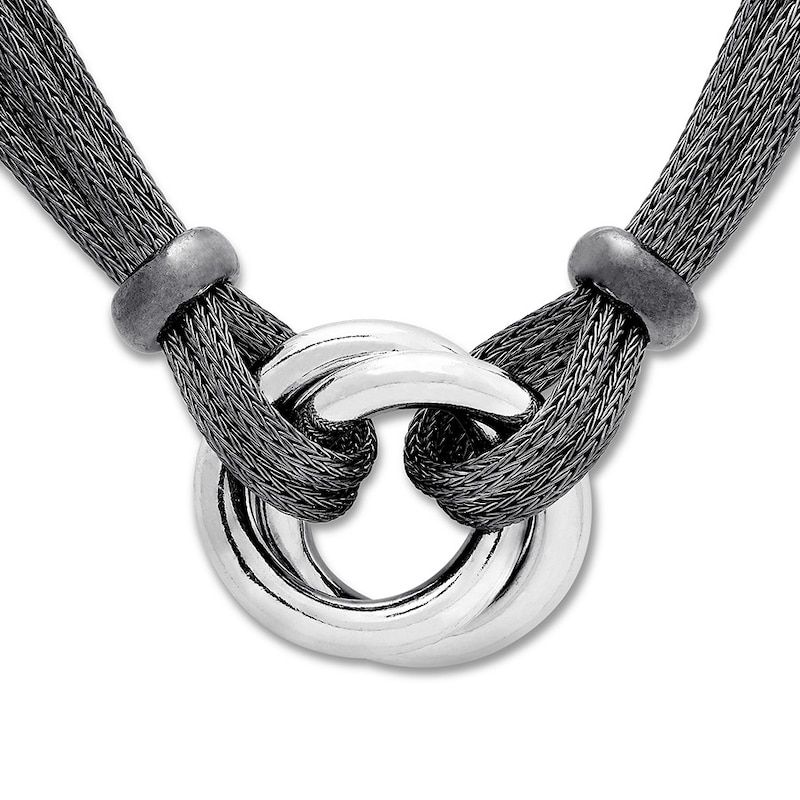 Main Image 2 of Circle Mesh Necklace Sterling Silver 17.75"