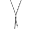 Thumbnail Image 1 of Mesh and Beaded Black & White Necklace Sterling Silver 16.5"