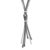 Thumbnail Image 2 of Mesh and Beaded Black & White Necklace Sterling Silver 16.5"