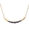 Thumbnail Image 0 of Natural Sapphire Necklace 1/20 ct tw Diamonds 10K Yellow Gold