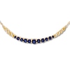 Thumbnail Image 1 of Natural Sapphire Necklace 1/20 ct tw Diamonds 10K Yellow Gold