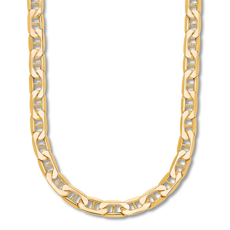 Main Image 1 of Men's Mariner Link Chain Necklace 10K Yellow Gold 22"