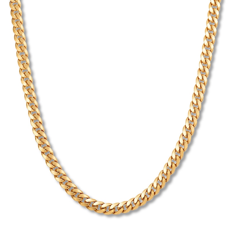 Main Image 1 of Men's Cuban Link Chain 10K Yellow Gold 24" Approx. 6.85mm