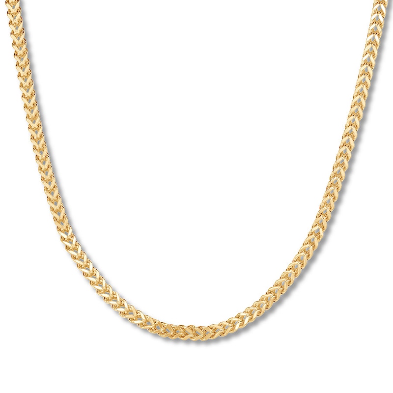 Semi-Solid Square Franco Chain 10K Yellow Gold 24" Approx. 3.9mm