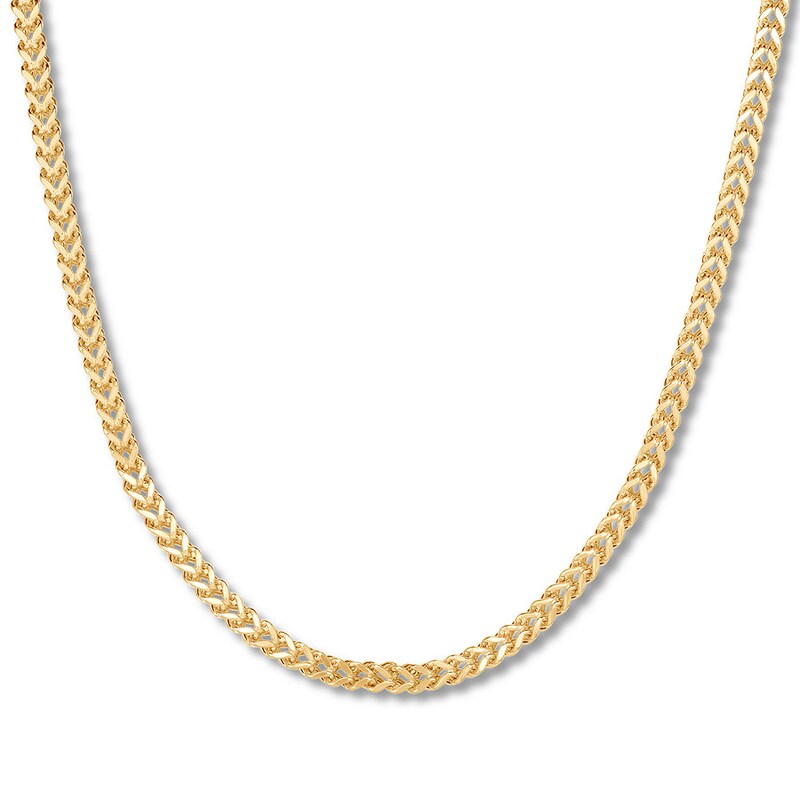 Semi-Solid Square Franco Chain 10K Yellow Gold 24" Approx. 3.9mm